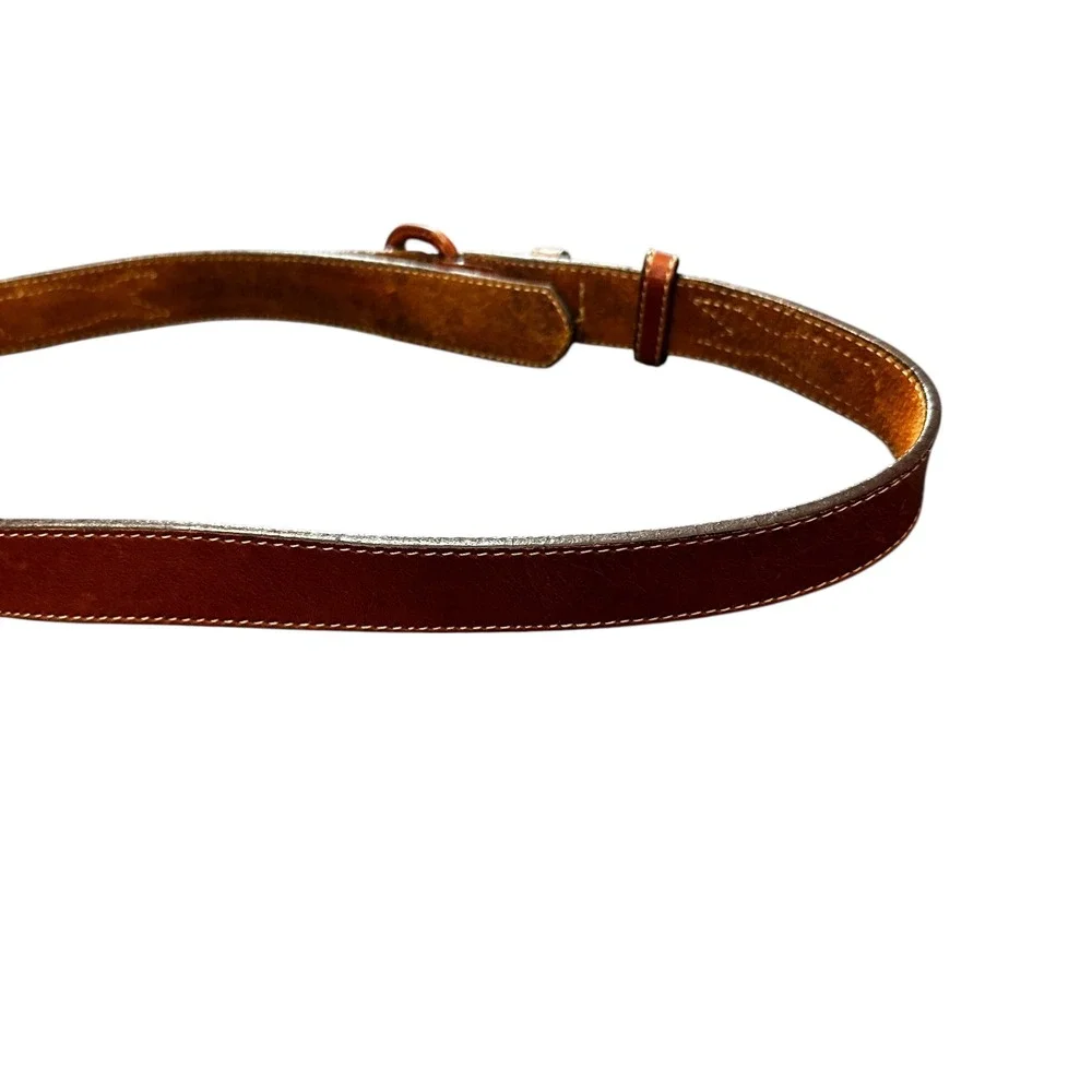 Vintage Jordache Belt Leather Brown‎ Western Costume Youth Kids Size 28